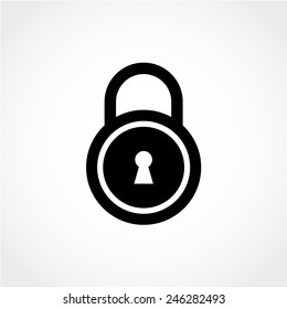 Lock Icon Isolated on White Background
