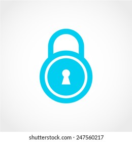Lock Icon Isolated on White Background