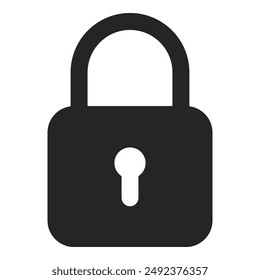 Lock icon isolated on white background