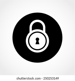Lock Icon Isolated on White Background