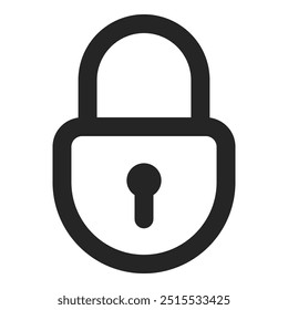 Lock icon isolated on white background