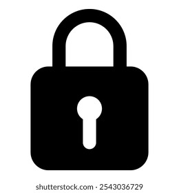 Lock icon isolated on white background