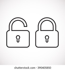 Lock icon Isolated on White Background