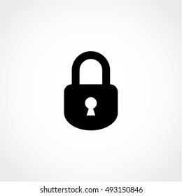 Lock Icon Isolated on White Background