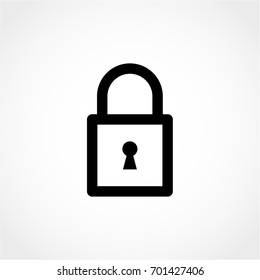lock Icon Isolated on White Background