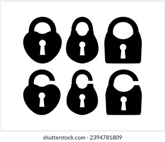 Lock icon isolated. Stencil clipart. Vector stock illustration. EPS 10