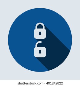 Lock Icon  isolated vector flat design