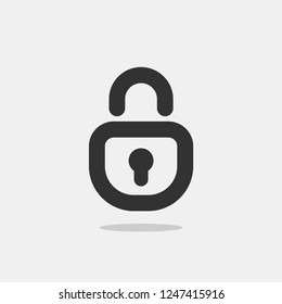 Lock icon isolated vector illustration. Button password object for programm interface.