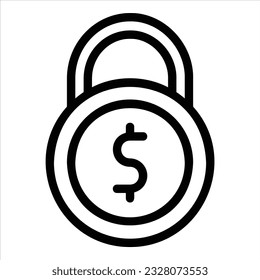 lock icon with isolated vektor and transparent background