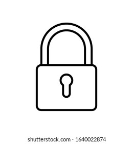 lock icon isolated white background stock vector illustration