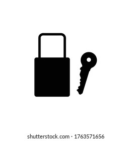 lock icon isolated white background stock vector illustration