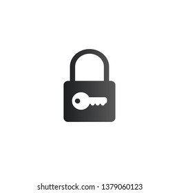 Lock Icon with the key. Security symbol for your web site design, logo, app, UI. Vector illustration isolated on white background.