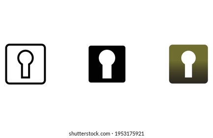 icono de bloqueo, vector de agujeros de claves, icono de seguridad con varios estilos