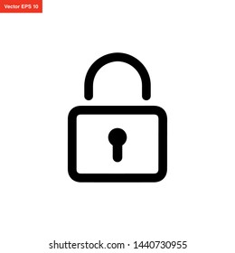 lock icon line art style vector design