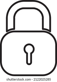 Lock Icon line art vector illustration on white background..eps