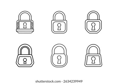 Ilustración vectorial de arte de línea de icono de bloqueo