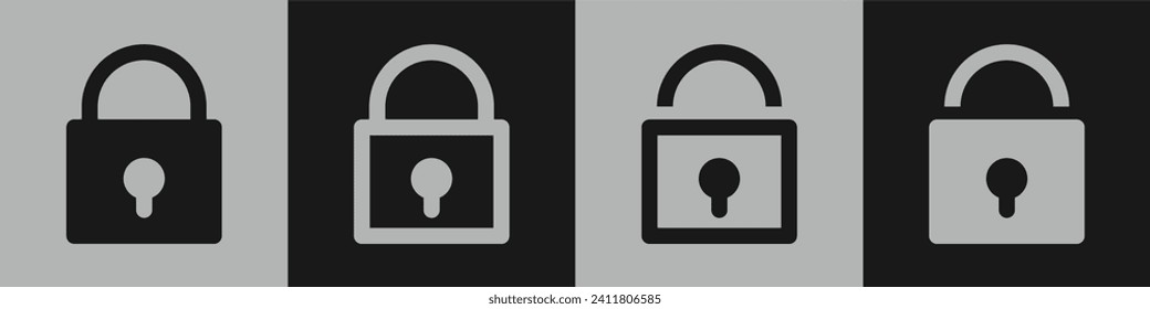 lock icon line and filled. Lock vector icon on transparent background. ui,ux sign symbol vector illustration concept.