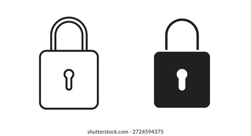 Lock icon with line and silhouette versions.