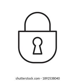 Lock Icon Line Style Black