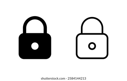 Lock icon logo design. Padlock sign and symbol. Encryption icon. Security symbol