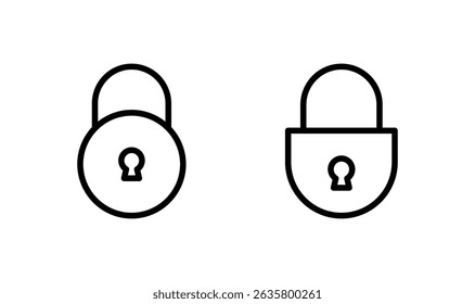 Design do logotipo do ícone de bloqueio. Símbolo de cadeado e símbolo. Ícone Criptografia. Símbolo de segurança