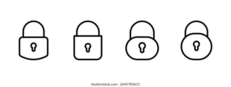 Lock icon logo design. Padlock sign and symbol. Encryption icon. Security symbol