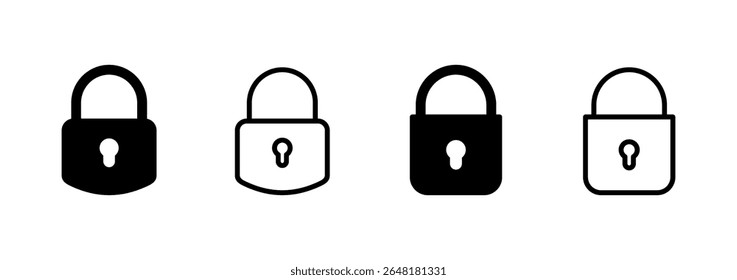 Lock icon logo design. Padlock sign and symbol. Encryption icon. Security symbol