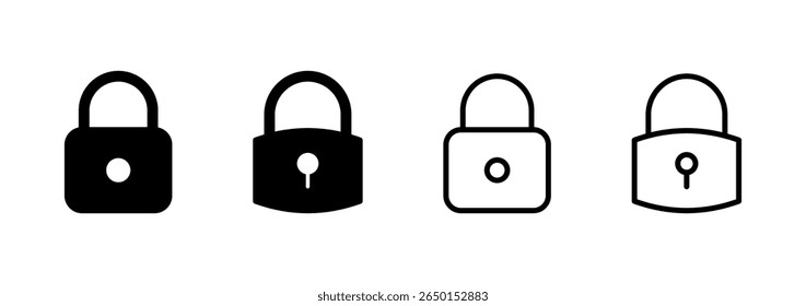 Lock icon logo design. Padlock sign and symbol. Encryption icon. Security symbol