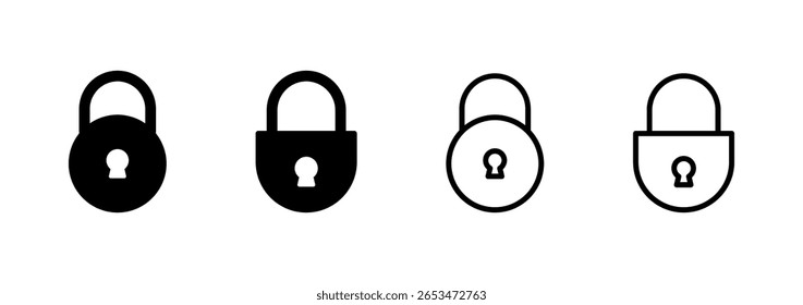 Lock icon logo design. Padlock sign and symbol. Encryption icon. Security symbol
