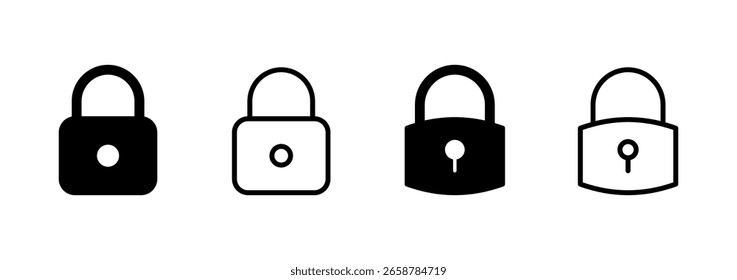 Diseño de logotipo de icono de bloqueo. Signo y símbolo del candado. Icono de cifrado. Símbolo de seguridad