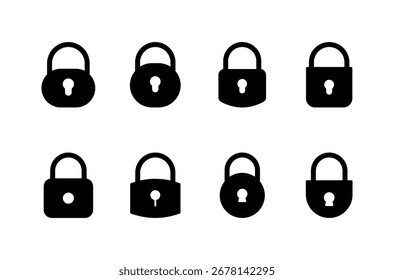 Diseño de logotipo de icono de bloqueo. Signo y símbolo del candado. Icono de cifrado. Símbolo de seguridad