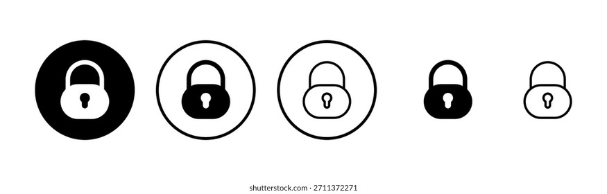 Diseño de logotipo de icono de bloqueo. Signo y símbolo del candado. Icono de cifrado. Símbolo de seguridad