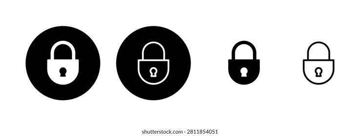 Lock icon logo design. Padlock sign and symbol. Encryption icon. Security symbol