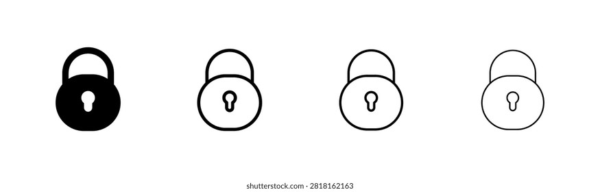 Lock icon logo design. Padlock sign and symbol. Encryption icon. Security symbol