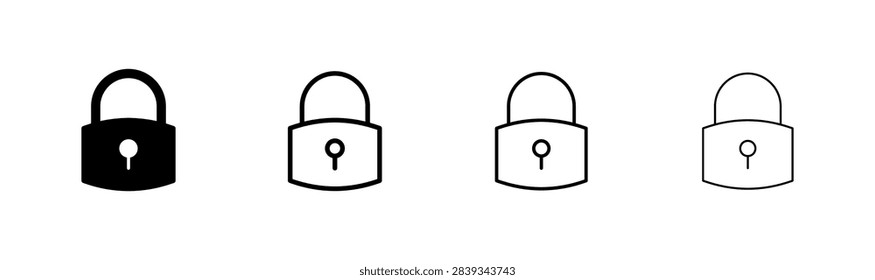 Lock icon logo design. Padlock sign and symbol. Encryption icon. Security symbol
