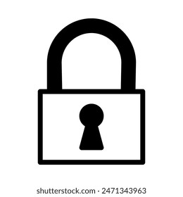 lock icon or logo illustration outline  black filled style