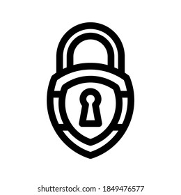 Icono de bloqueo o logotipo símbolo de signo aislado ilustración vectorial - iconos vectoriales de estilo negro de alta calidad
