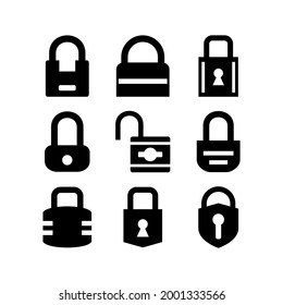lock icon or logo isolated sign symbol vector illustration - Collection of high quality black style vector icons