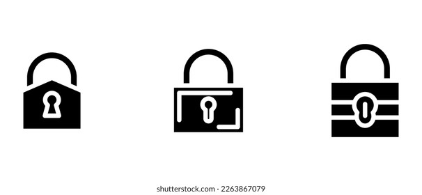 lock icon or logo isolated sign symbol vector illustration - high quality black style vector icons