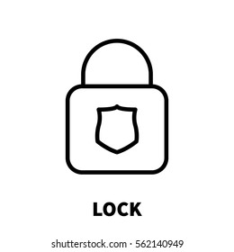 Lock icon or logo in modern line style. High quality black outline pictogram for web site design and mobile apps. Vector illustration on a white background.