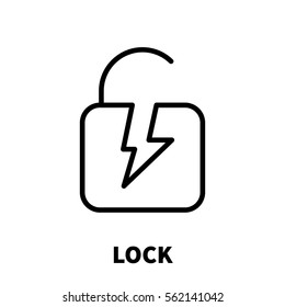 Lock icon or logo in modern line style. High quality black outline pictogram for web site design and mobile apps. Vector illustration on a white background.