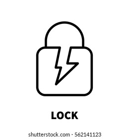 Lock icon or logo in modern line style. High quality black outline pictogram for web site design and mobile apps. Vector illustration on a white background.