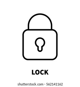Lock icon or logo in modern line style. High quality black outline pictogram for web site design and mobile apps. Vector illustration on a white background.