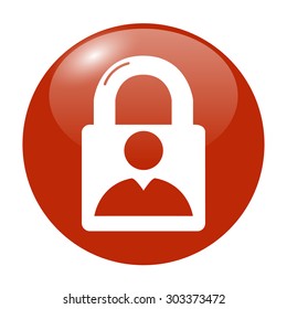 lock icon and man. Flat design style eps 10