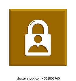 lock icon and man. Flat design style eps 10