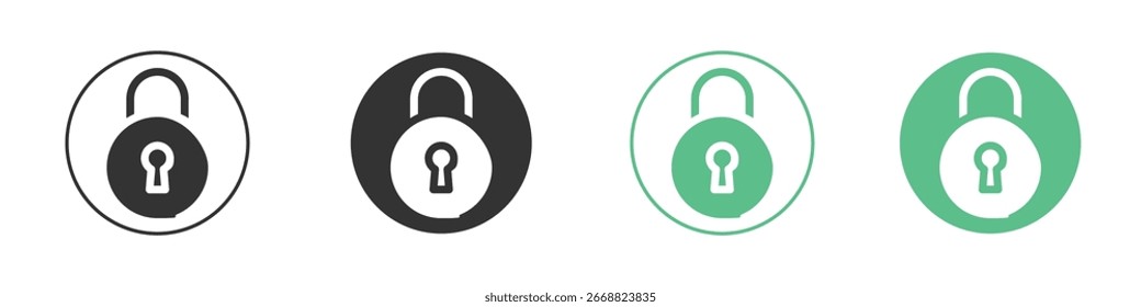 Lock icon Minimal Flat Line Vector Icon Set.