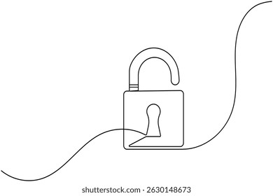 Icono de bloqueo estilo minimalista arte de una sola línea dibujo de Vector aislado