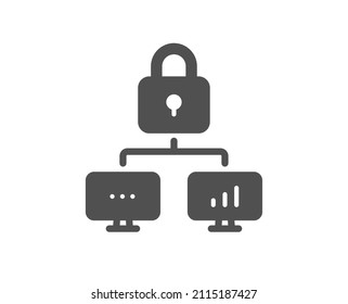 Icono de bloqueo. Signo de protección de red. Símbolo de candado de seguridad. Clásico estilo plano. Elemento de diseño de calidad. Icono de bloqueo simple. Vector