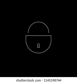 lock icon on black background. security concept