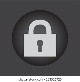 lock icon on black button.